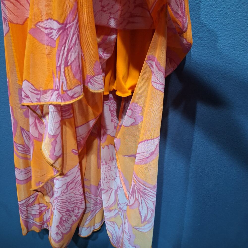 Kate and Lily orange pink print sleeveless maxi dress womens 6 - Picture 8 of 8